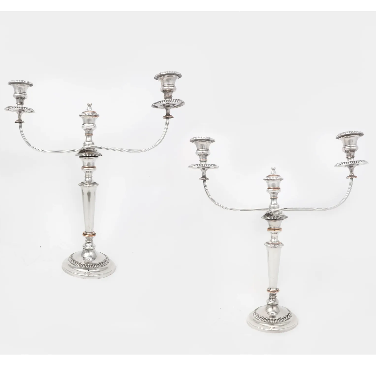 Pair English Regency Sheffield Plate Candelabra | Work of Man