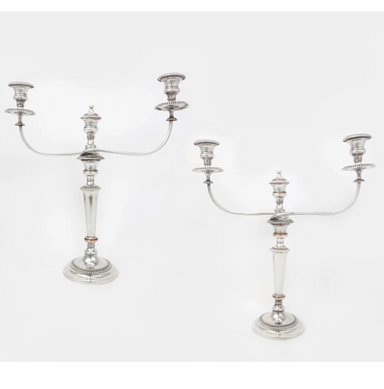 Pair English Regency Sheffield Plate Candelabra | Work of Man