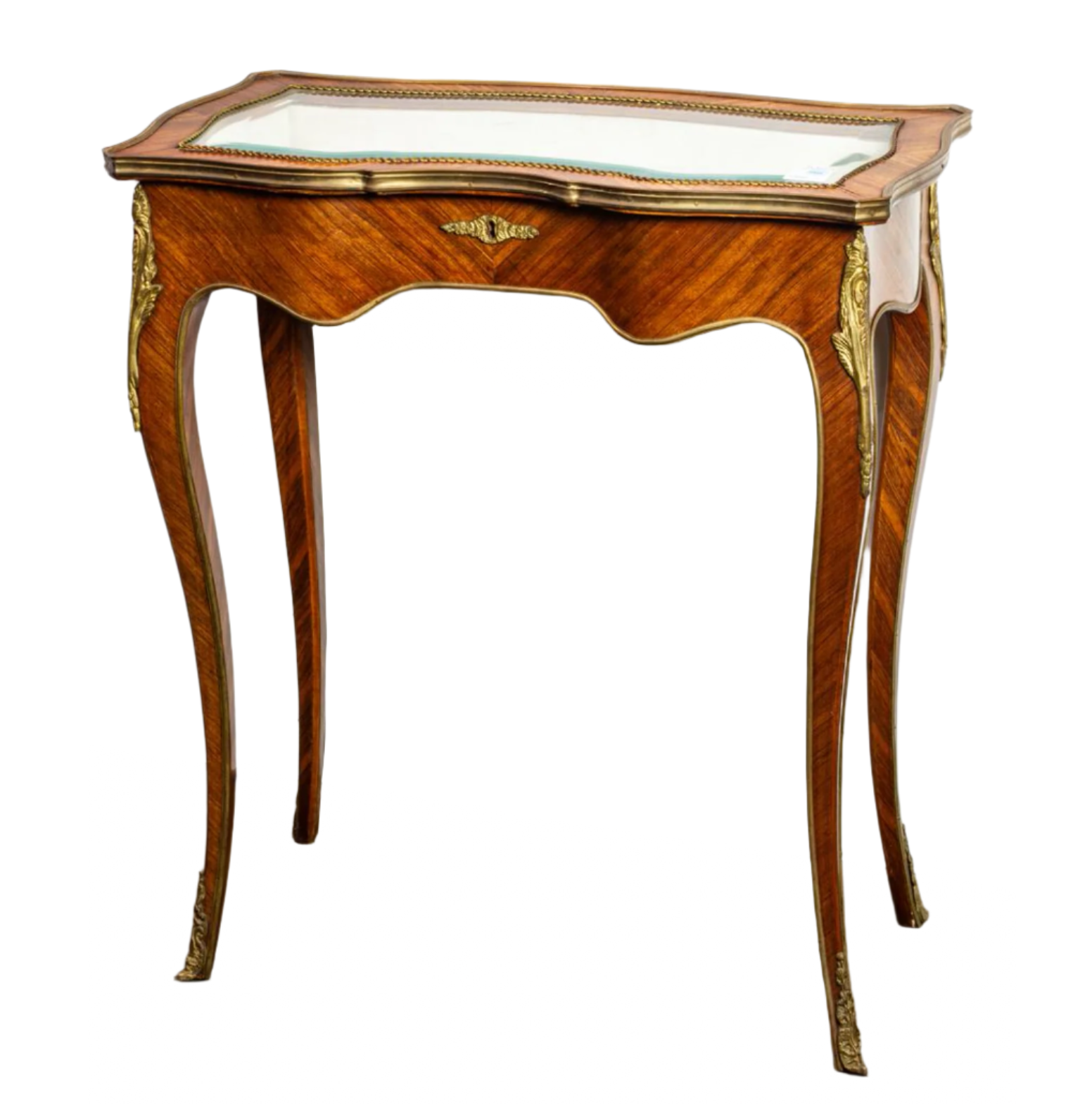 Antique Louis XV Kingwood Vitrine Side Table | Work of Man