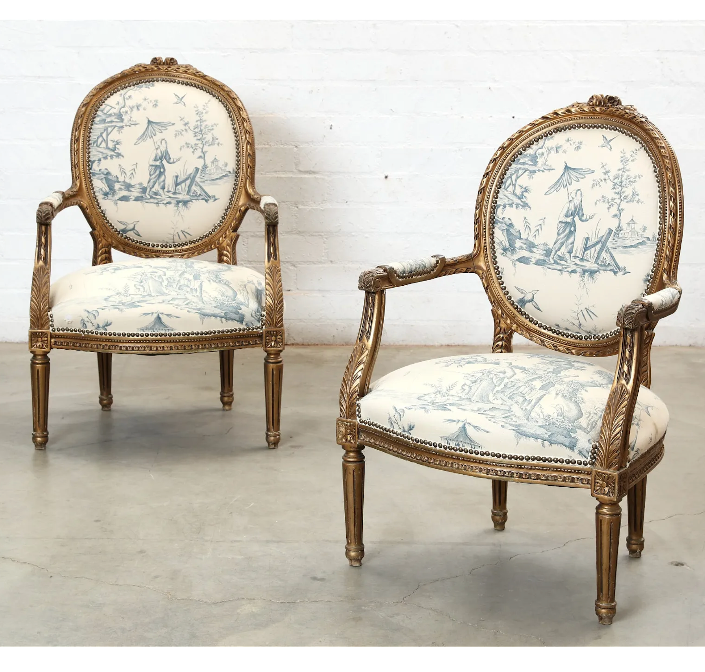 Antique Louis XVI Giltwood Fauteuils | Work of Man