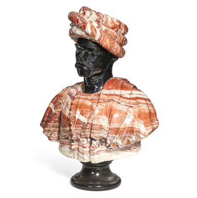 Variegated Red & Black Marble Bust of a Moor | Work of Man