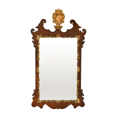 Antique George II Parcel Gilt Walnut Mirror | Work of Man