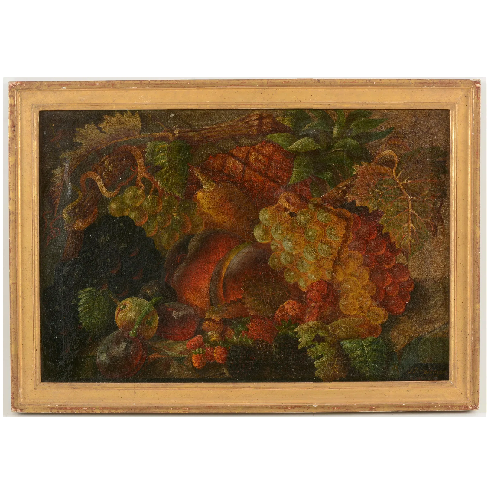 19th century American School Still Life With Fruit - Oil on Canvas Painting | Work of Man