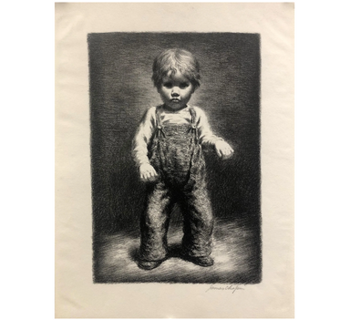 James Ormsbee Chapin - Circa 1943 - Lithograph - "Standing Child"| Work of Man