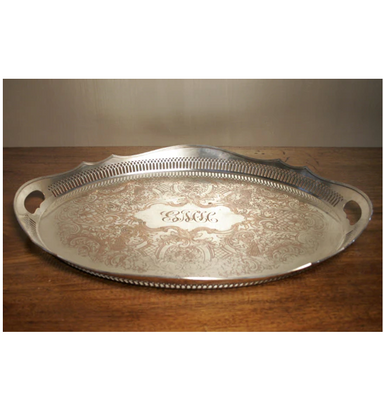 Antique English Silver Tray | Work of Man