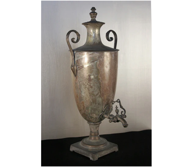 Antique Large Silver Over Copper Coffee Urn | Work of Man