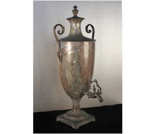 Antique Large Silver Over Copper Coffee Urn | Work of Man