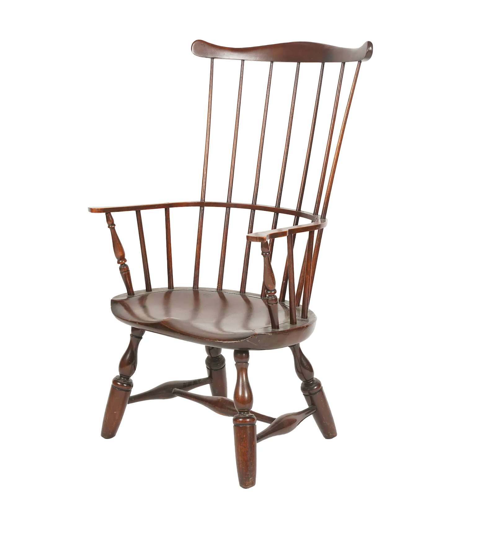 Vintage Late 20th Century Pine Comb Back Windsor Armchair By Century Furniture Company | Work of Man