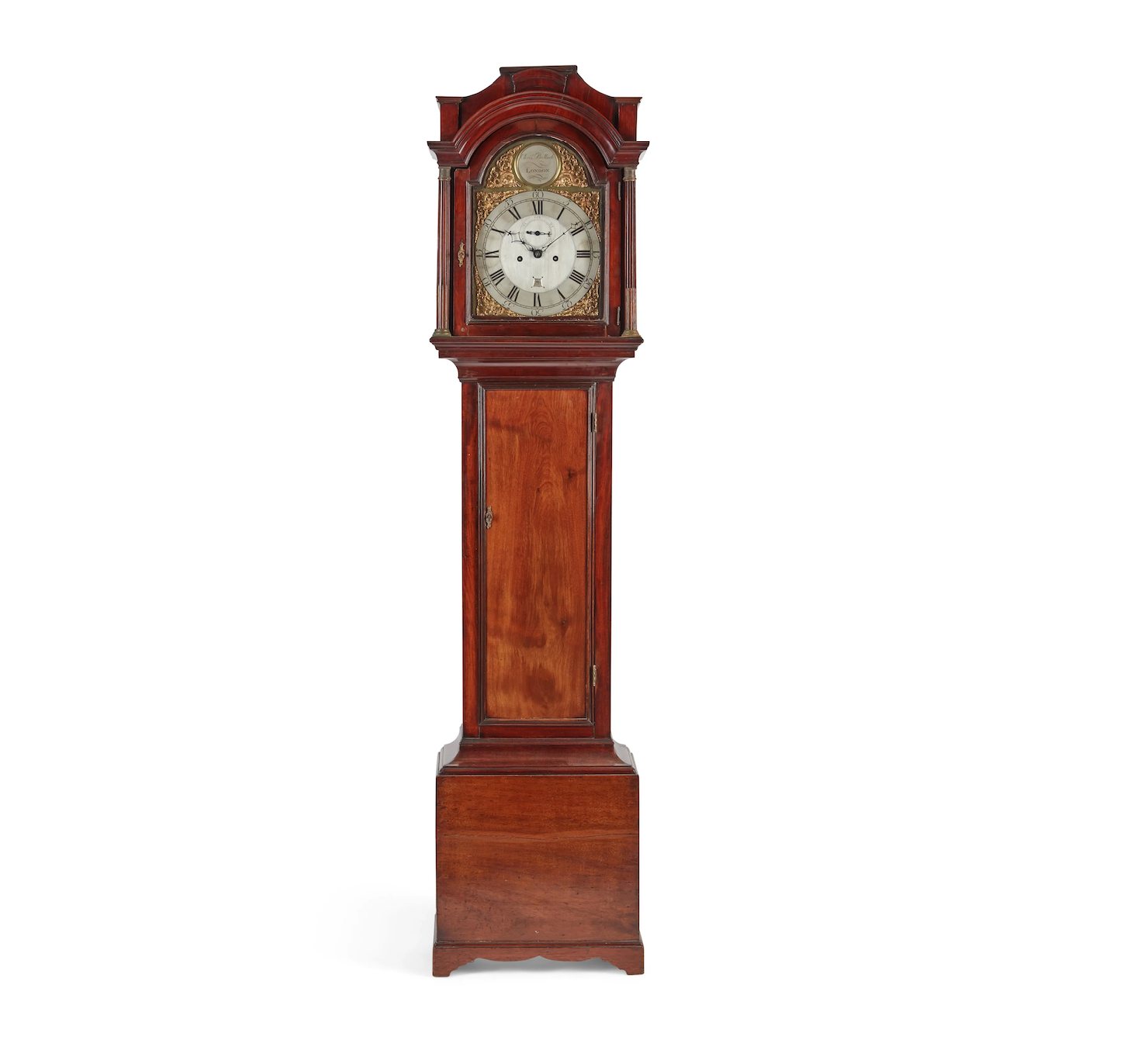 TK1-035: English George III mahogany tall case clock, Christopher Bullock, London Late 18th Century
