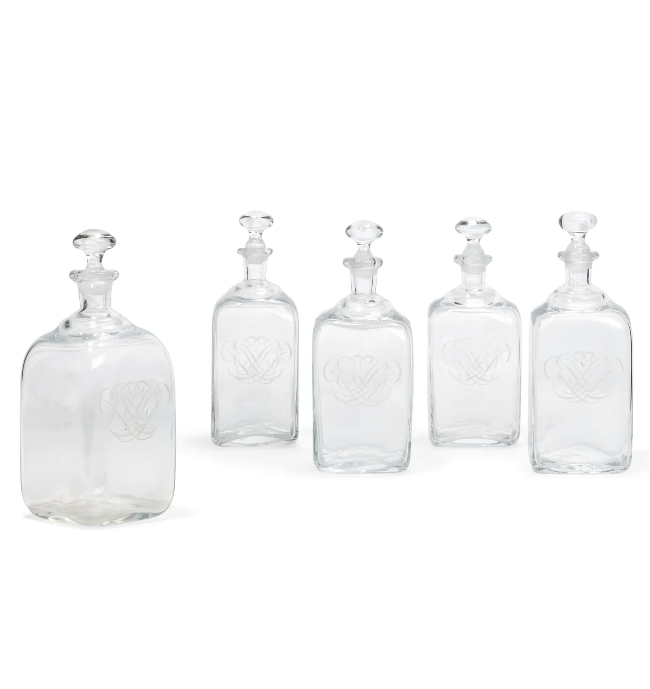 Antique French Blown Glass Decanters Stoppers | Work of Man