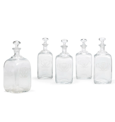 Antique French Blown Glass Decanters Stoppers | Work of Man