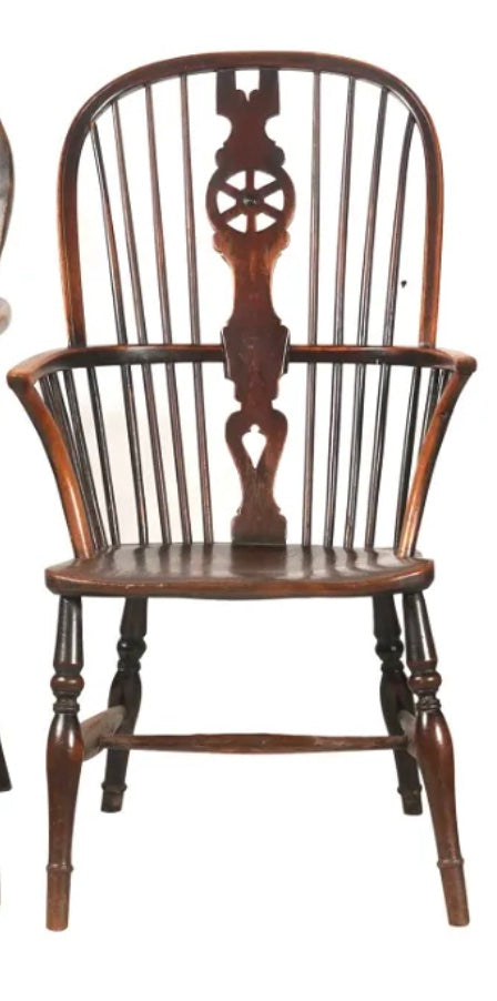 AF2-421: Antique Mid 19th Century American Windsor Sack Back Arm Chair