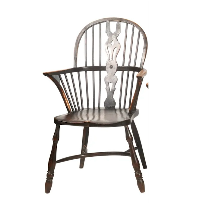 AF2-420: Antique Mid 19th Century American Sack Back Windsor Arm Chair