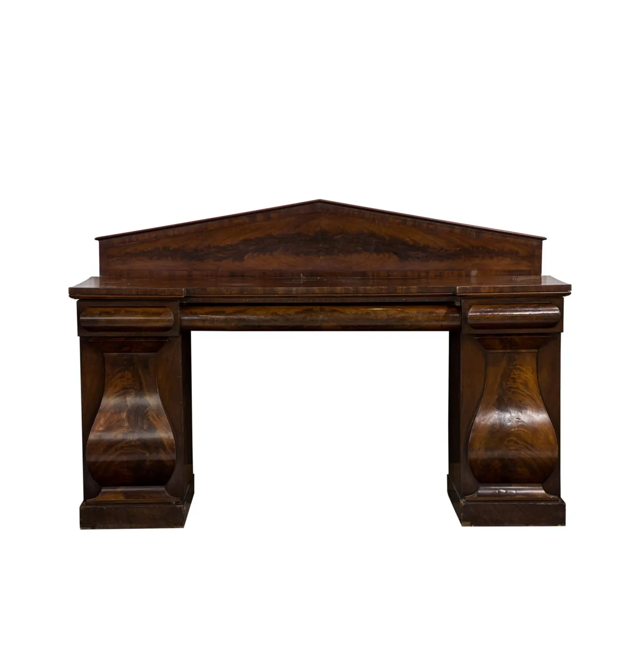 Antique Circa 1830 English William IV Double Pedestal Mahogany Sideboard | Work of Man