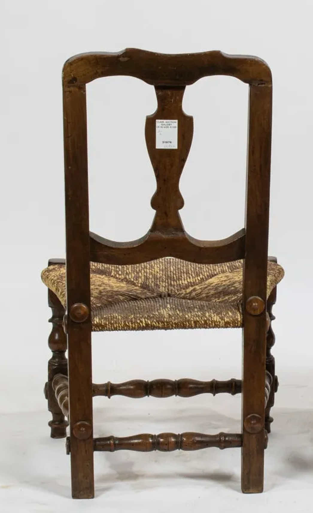 AF2-277: Antique Early 19th Century French Provincial Walnut Childs Chair With Rush Seat