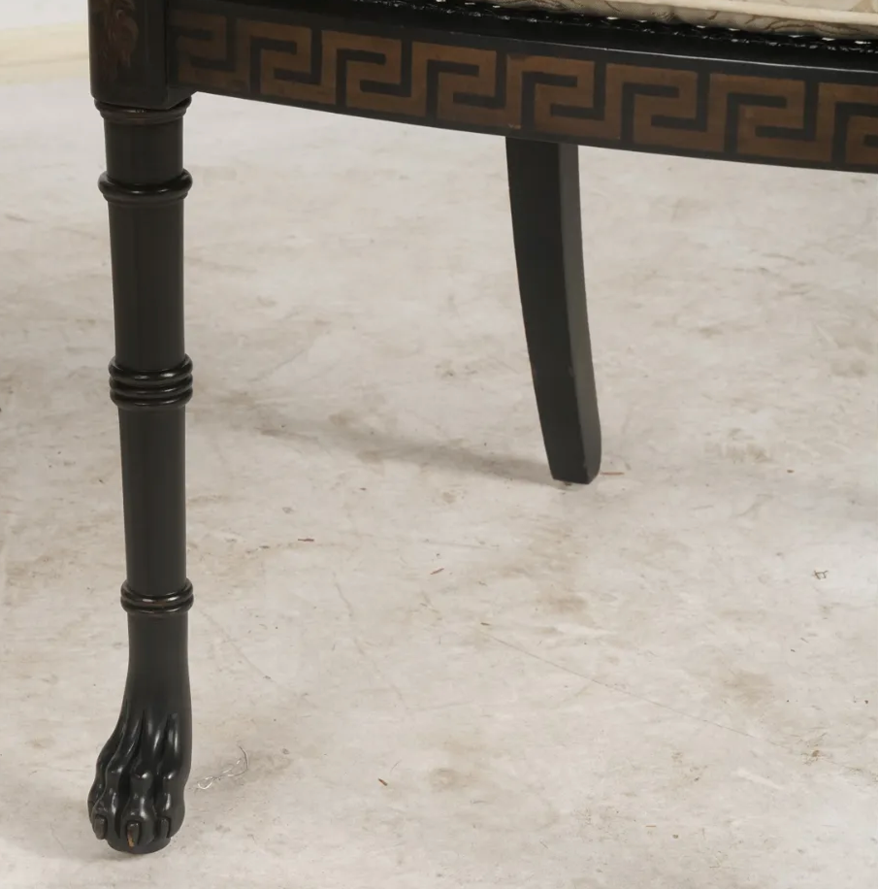 AF2-047: Late 20th Century English Regency Style Neoclassical Paint Decorated Arm Chair