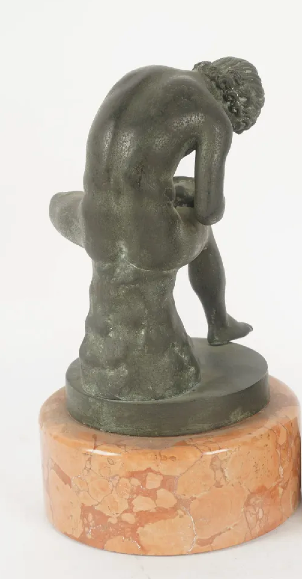 AW11-021: Late 19th Century Grand Tour Patinated Bronze Figure of Boy With Thorn - Seated Male Nude After Greco Roman Antiquity