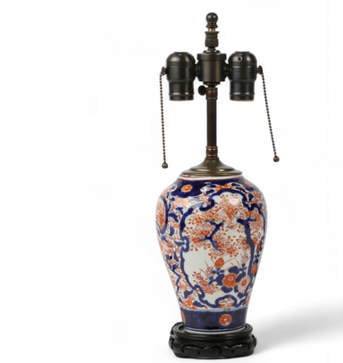 Early 20th Century Japanese Imari Porcelain Vase Table Lamp | Work of Man