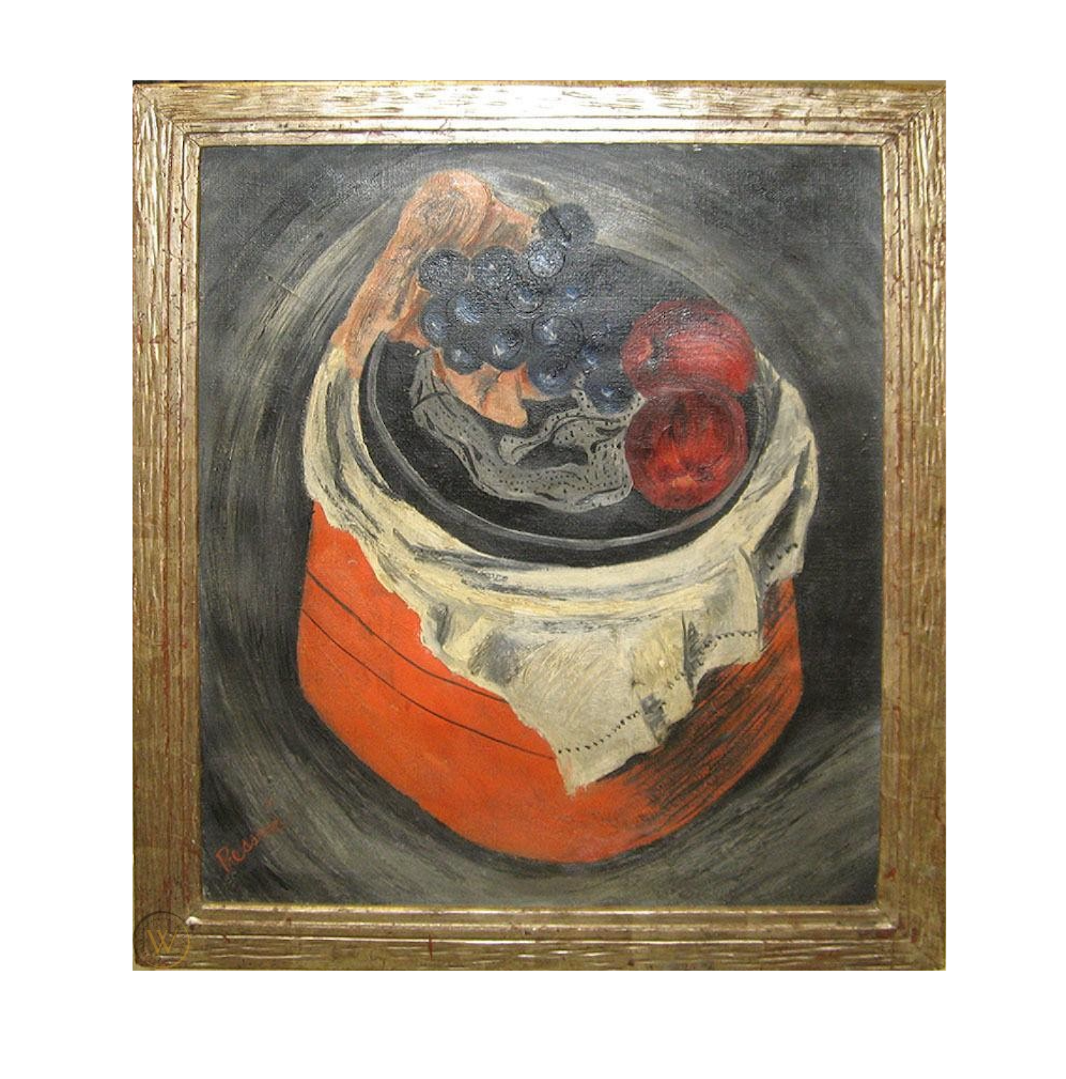 AW490: Esther Pressoir Modernist Still Life Oil on Canvas Circa 1930's