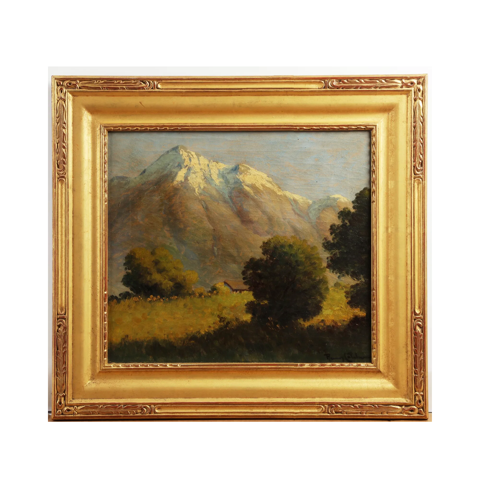 AW743: Benito Ramos Catalan Oil on Canvas Chilean Landscape Early 20th Century