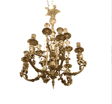 Antique Neoclassical Gilt Brass Candle Conversion | Work of Man