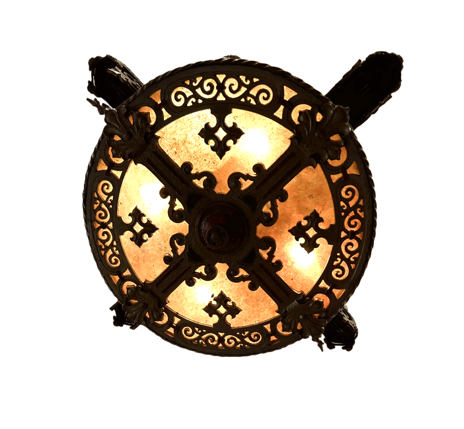 AL1-081: Circa 1927 Beaux Arts Spanish Gothic Chandelier by Lion Electric Manufacturing Co.