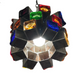 Circa 1970's Feder's Hand Blown Glass Cube Brutalist Chandelier | Work of Man