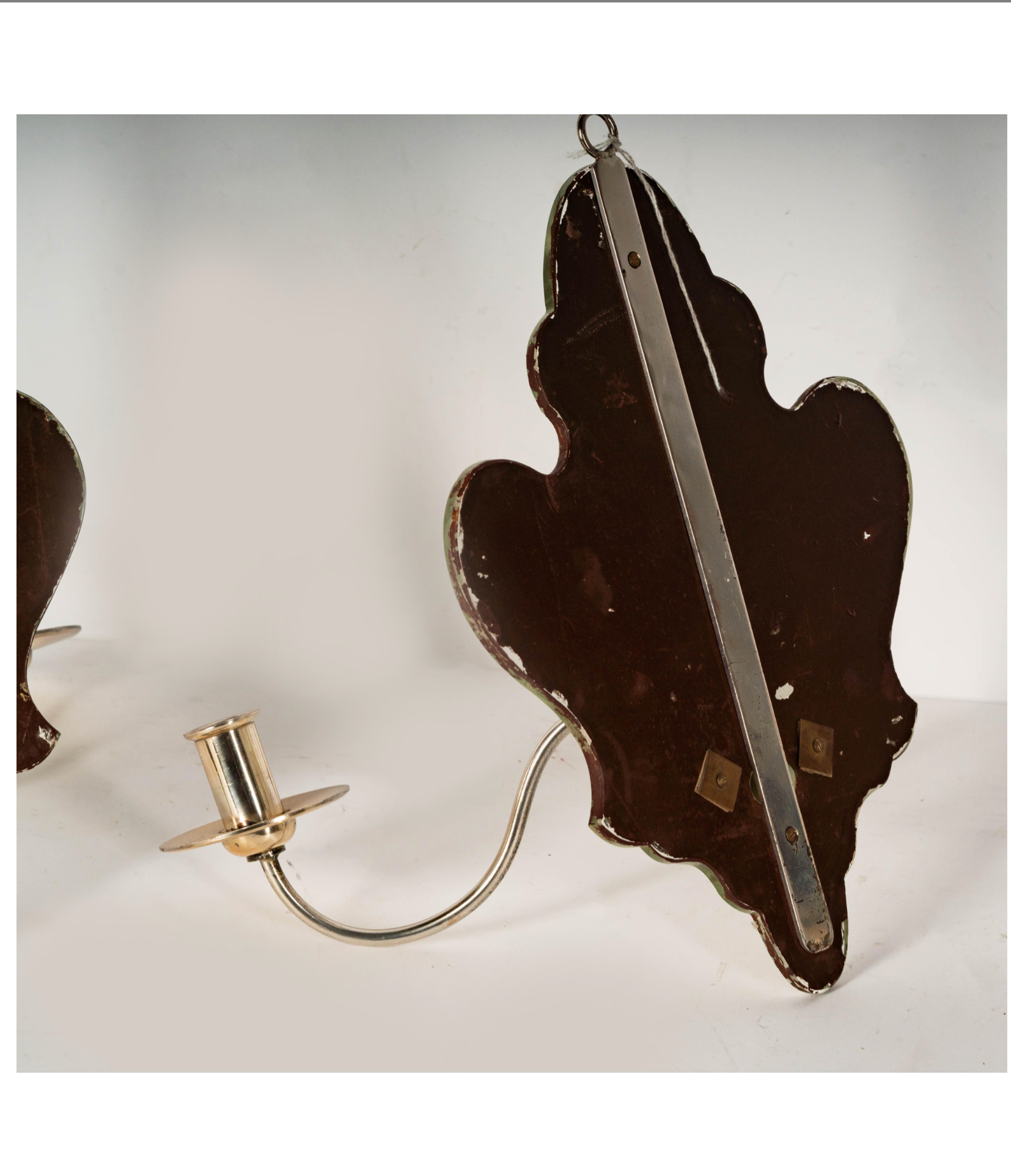 AL3-010: Mid 20th Century Etched Mirror Back Wall Sconces