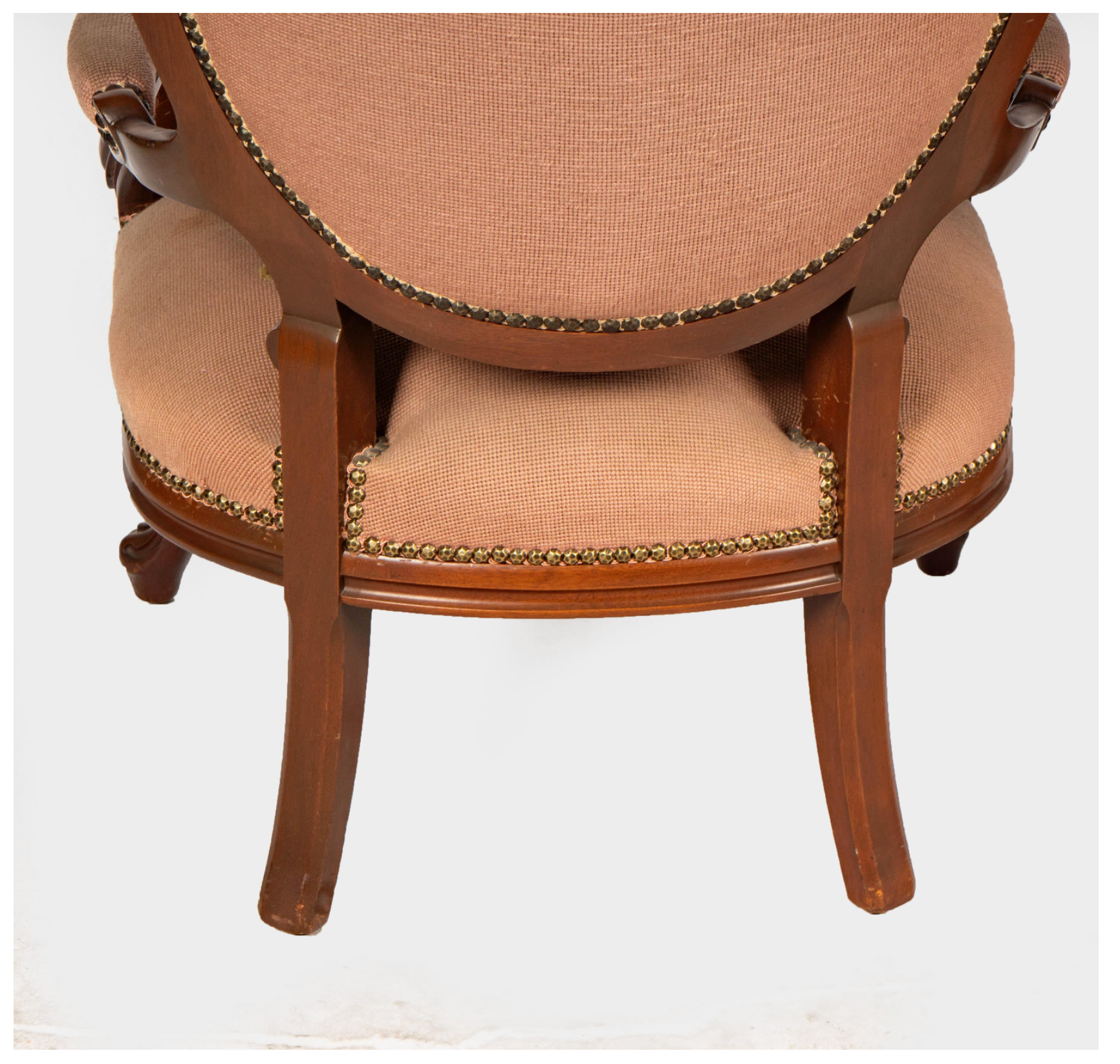 AF2-429: Antique His & Hers Pair Carved Walnut Victorian Style Parlor Chairs Early 20th Century