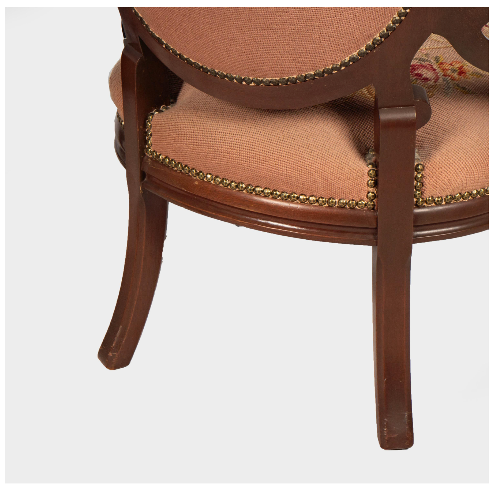 AF2-429: Antique His & Hers Pair Carved Walnut Victorian Style Parlor Chairs Early 20th Century