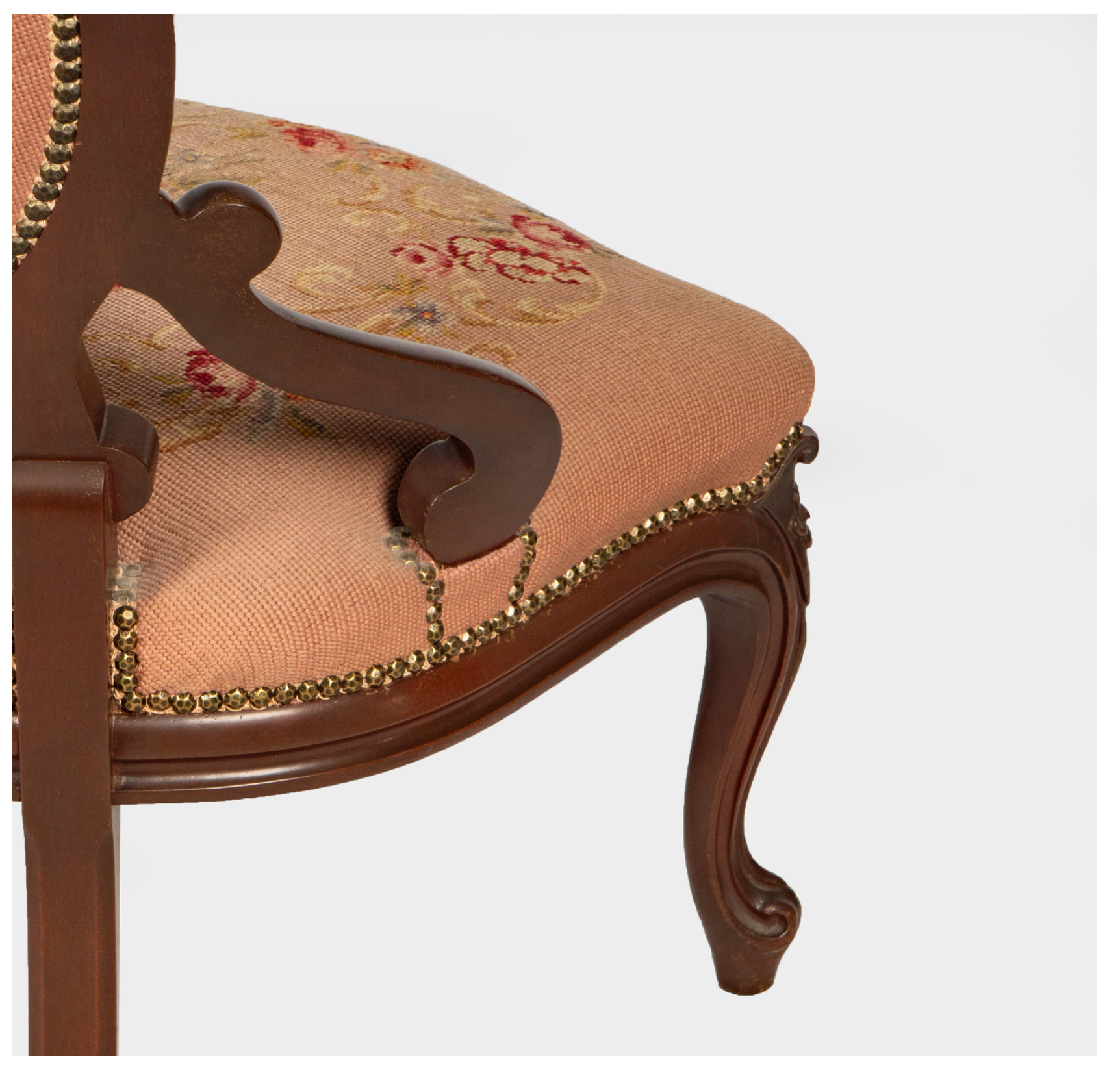 AF2-429: Antique His & Hers Pair Carved Walnut Victorian Style Parlor Chairs Early 20th Century