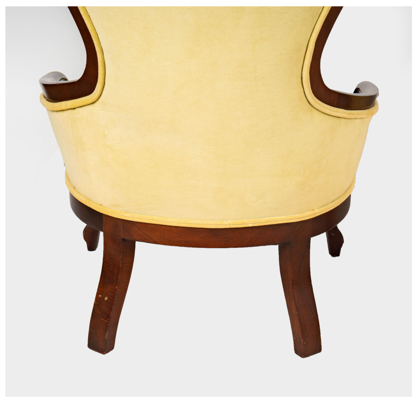 AF2-428: His & Hers Pair Carved Walnut Victorian Parlor Chairs Mid 19th Century