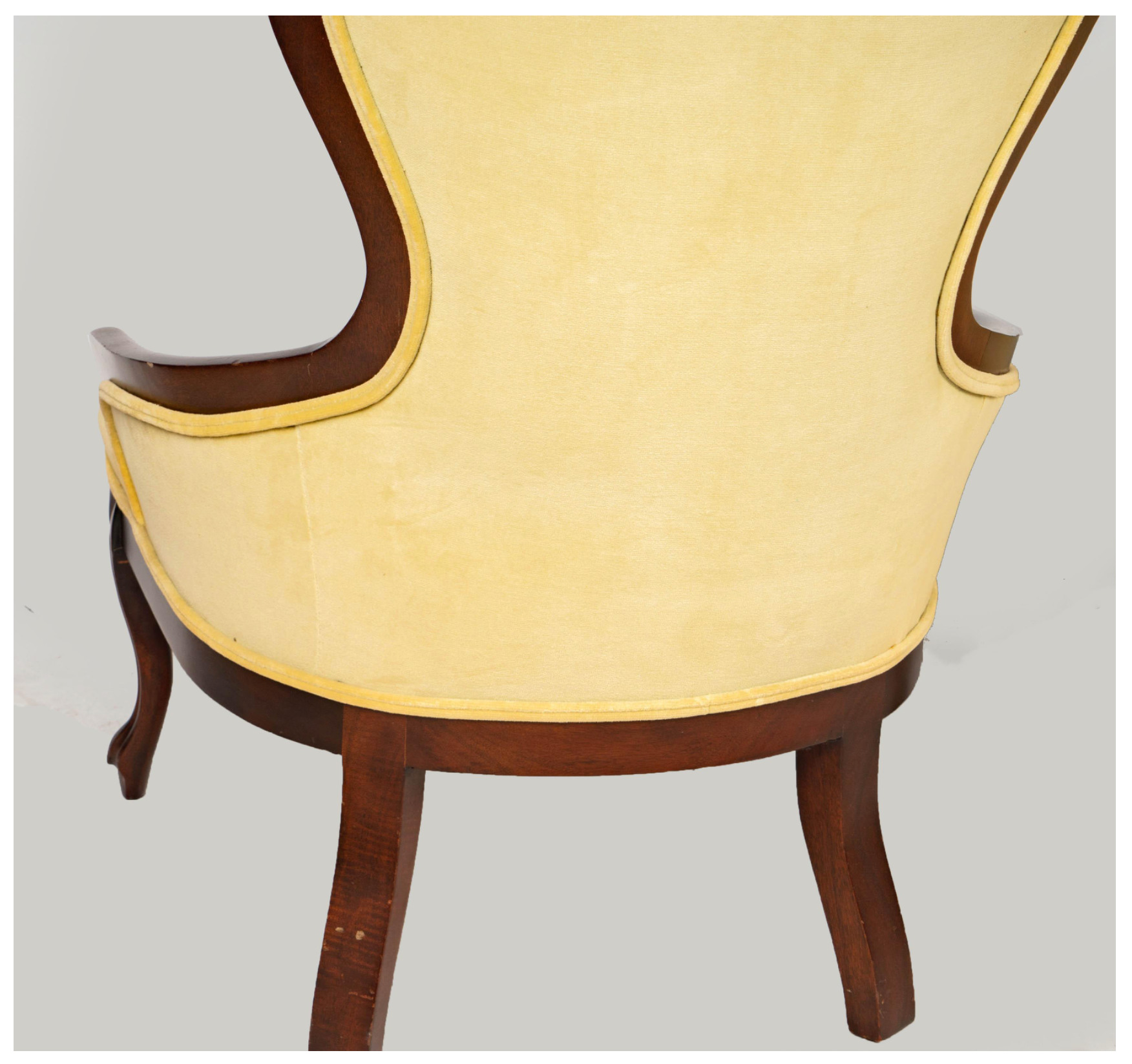 AF2-428: His & Hers Pair Carved Walnut Victorian Parlor Chairs Mid 19th Century