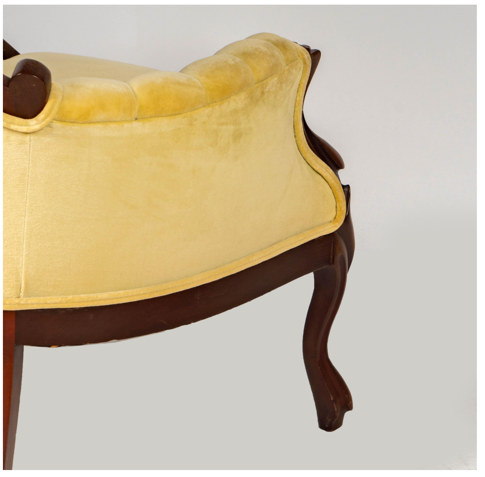 AF2-428: His & Hers Pair Carved Walnut Victorian Parlor Chairs Mid 19th Century