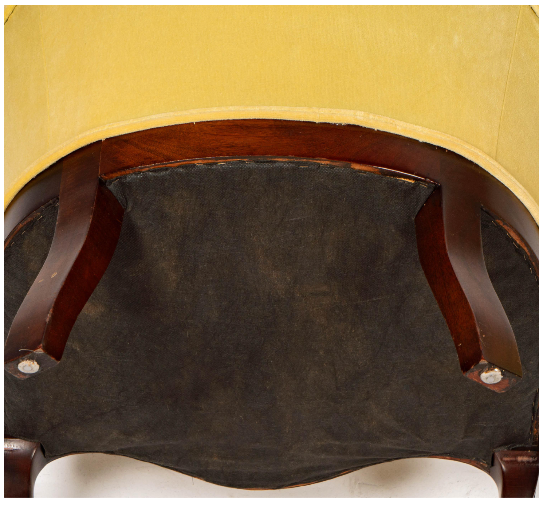 AF2-428: His & Hers Pair Carved Walnut Victorian Parlor Chairs Mid 19th Century