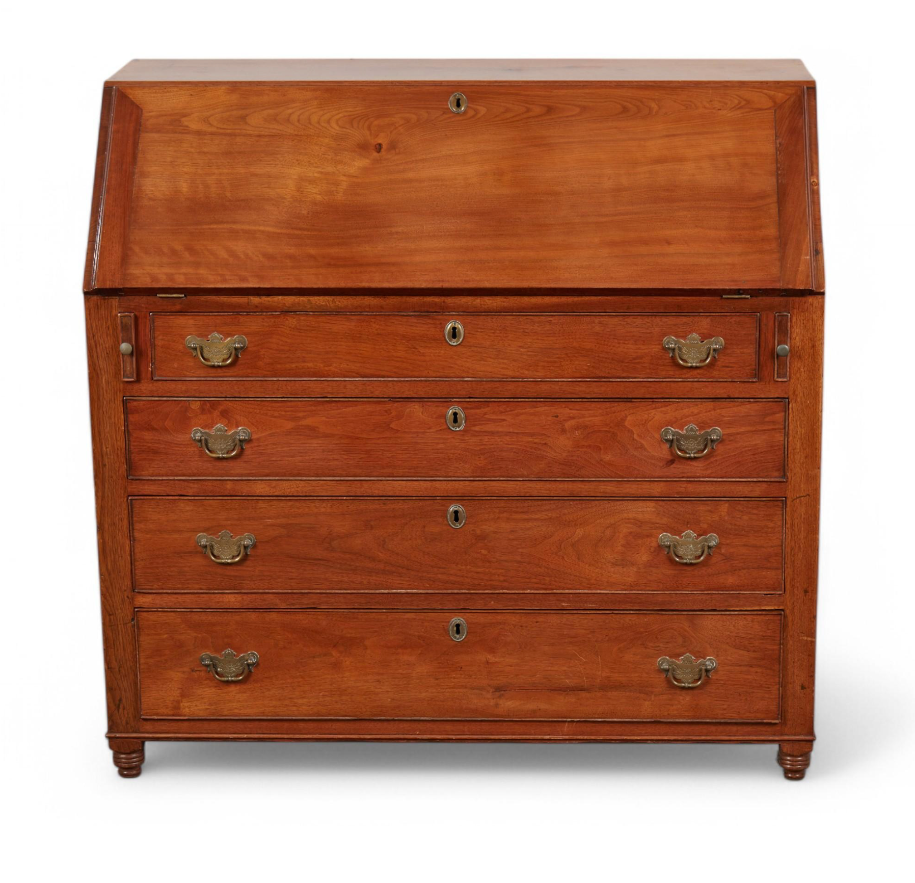 Antique American Federal Walnut Slant Front Desk Late 18th Century | Work of Man