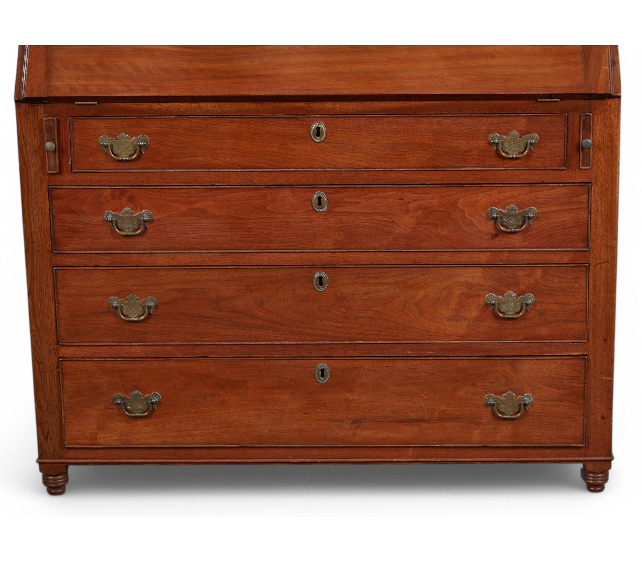 AF5-186: Antique American Federal Walnut Slant Front Desk Late 18th Century