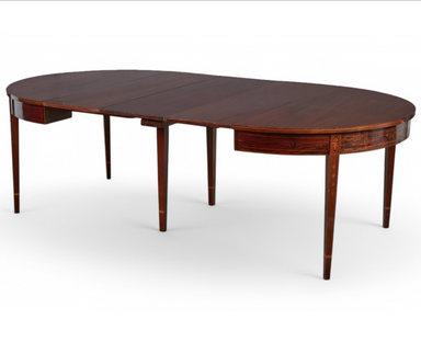 Antique American Federal Inlaid Mahogany Round Extension Table Early 19th Century | Work of Man