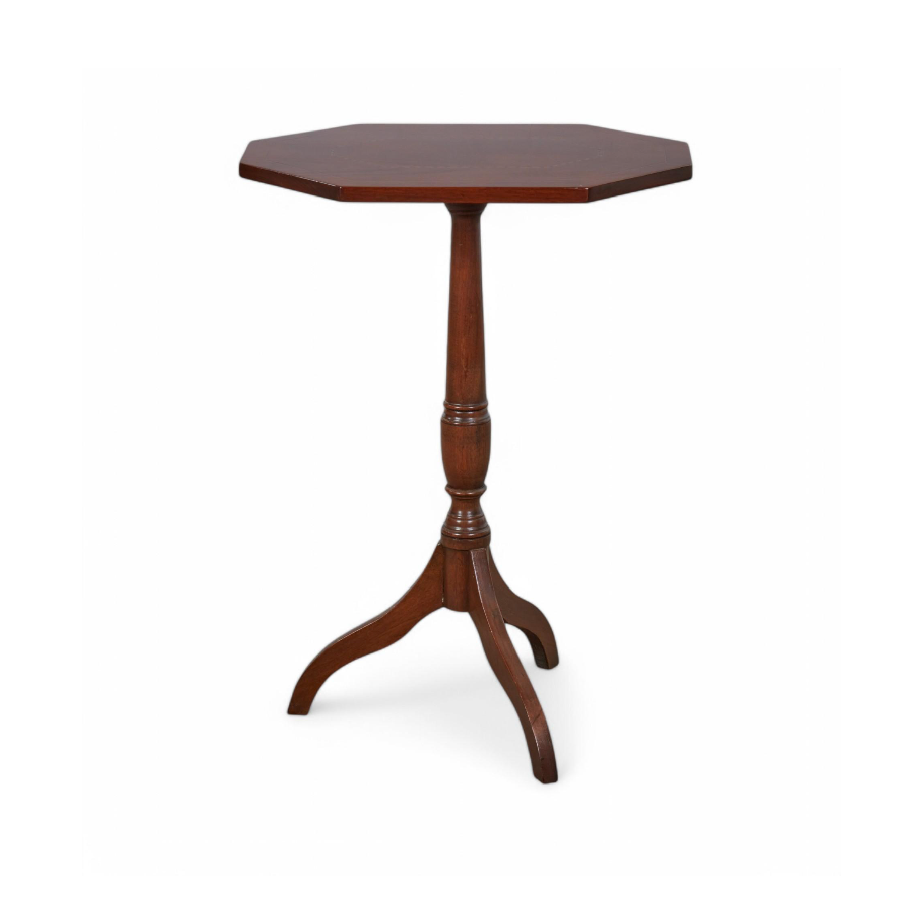 Antique American Federal Inlaid Walnut Tilt Top Candle Stand Early 19th Century | Work of Man