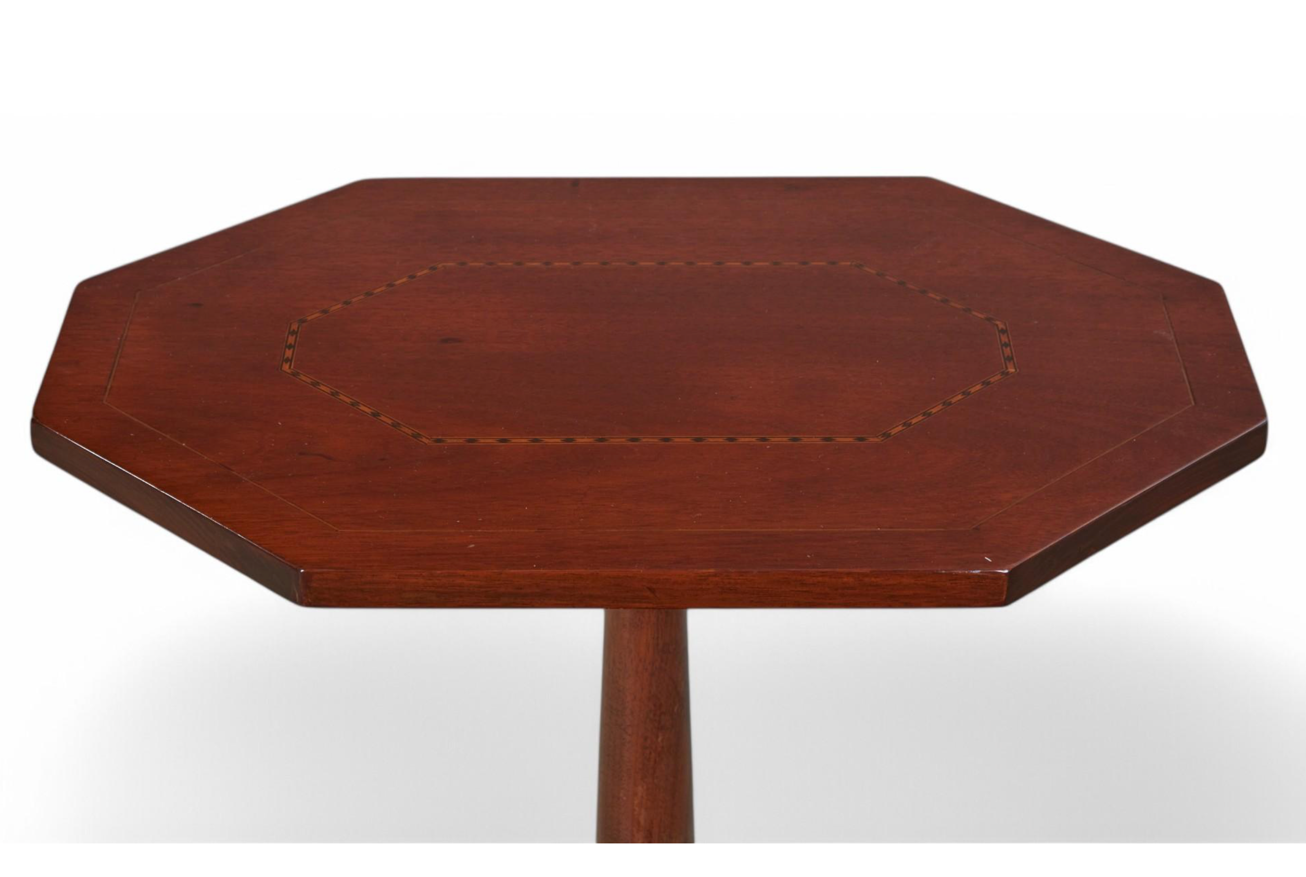 AF1-419: Antique American Federal Inlaid Walnut Tilt Top Candle Stand Early 19th Century