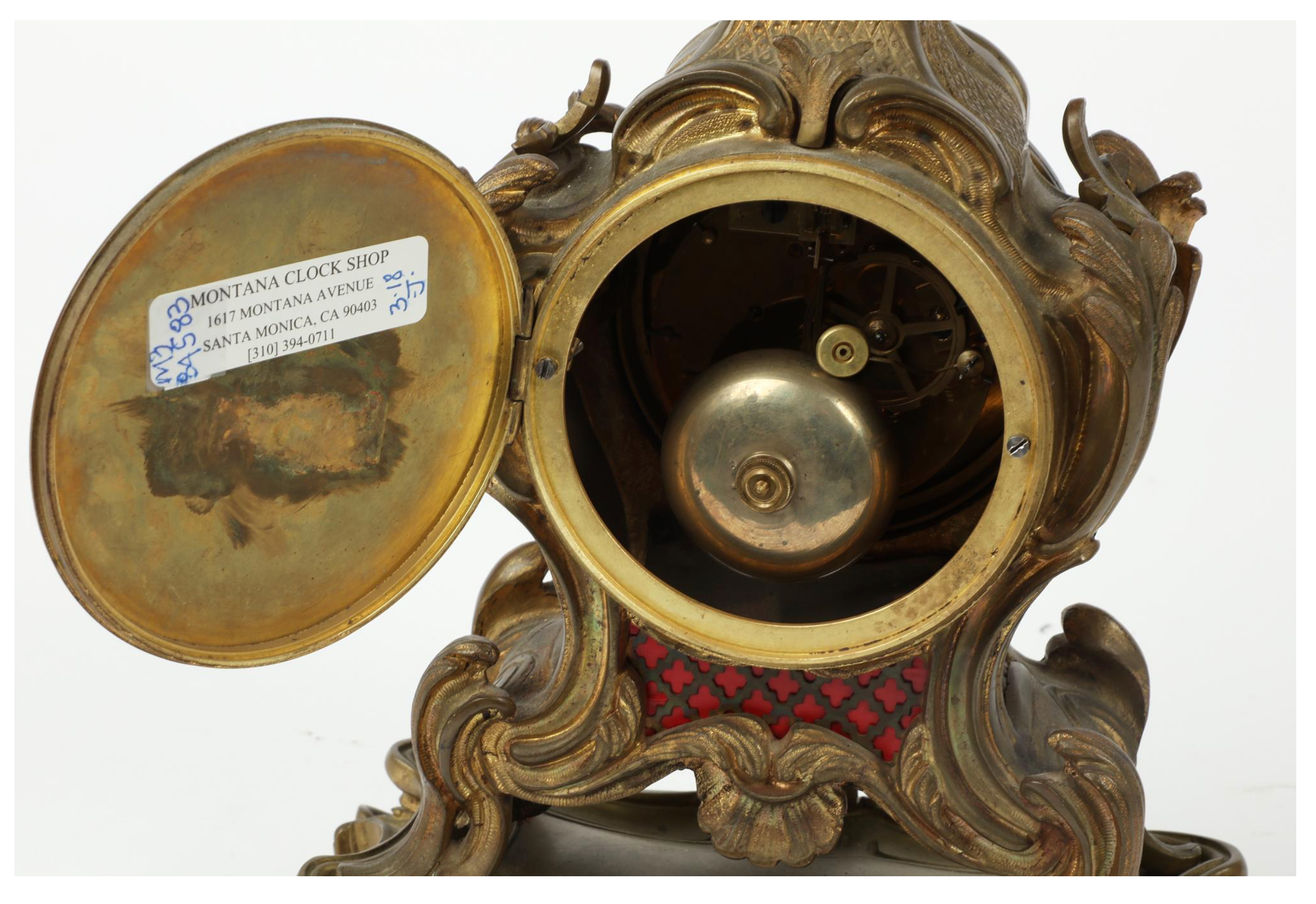 TK2-006: Antique Louis XV Bronze Mantle Clock S. Marti Late 19th Century