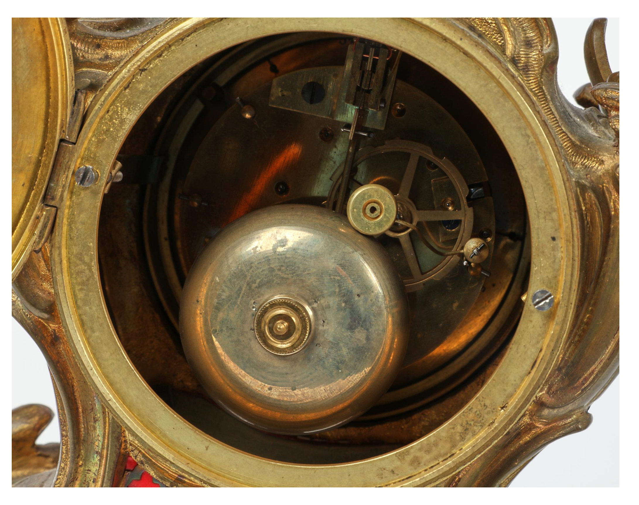 TK2-006: Antique Louis XV Bronze Mantle Clock S. Marti Late 19th Century