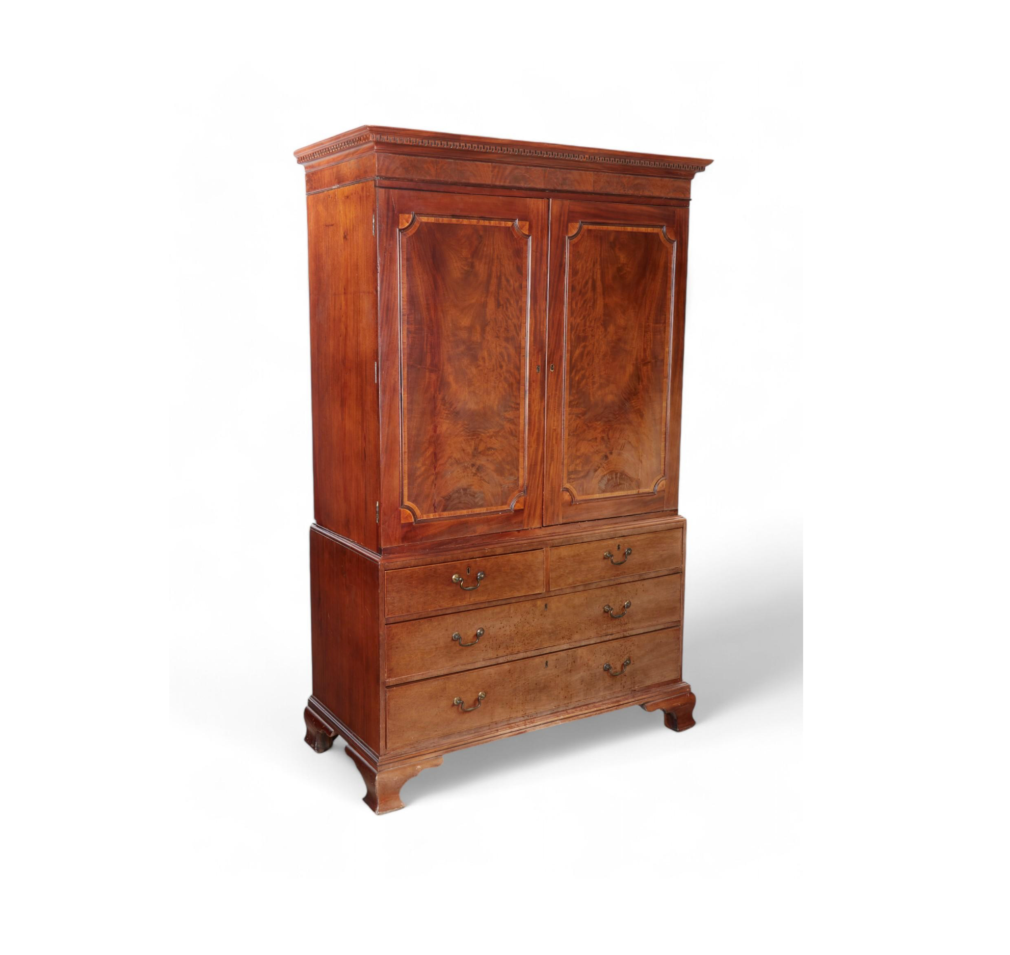 Antique George III Mahogany Linen Press Late 18th Century | Work of Man