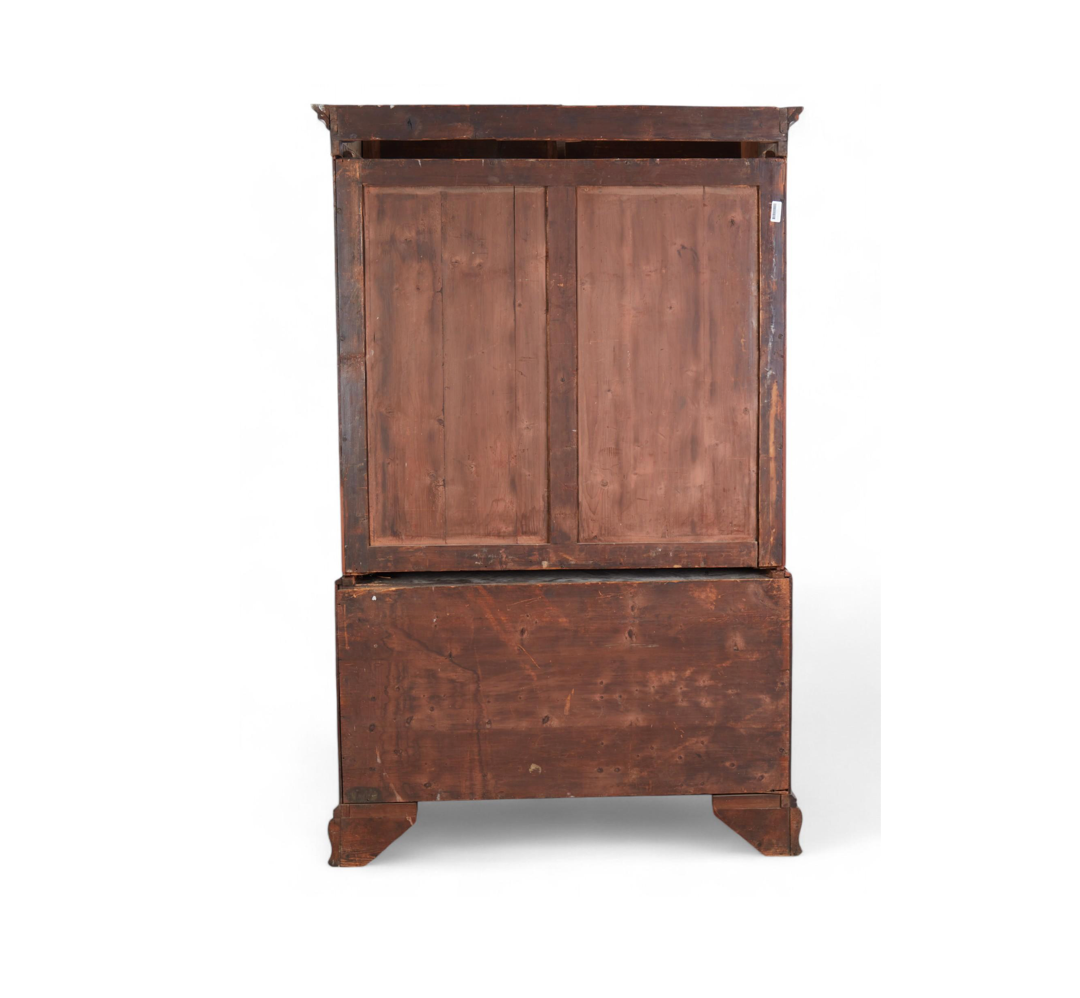 AF4-375: Antique George III Mahogany Linen Press Late 18th Century