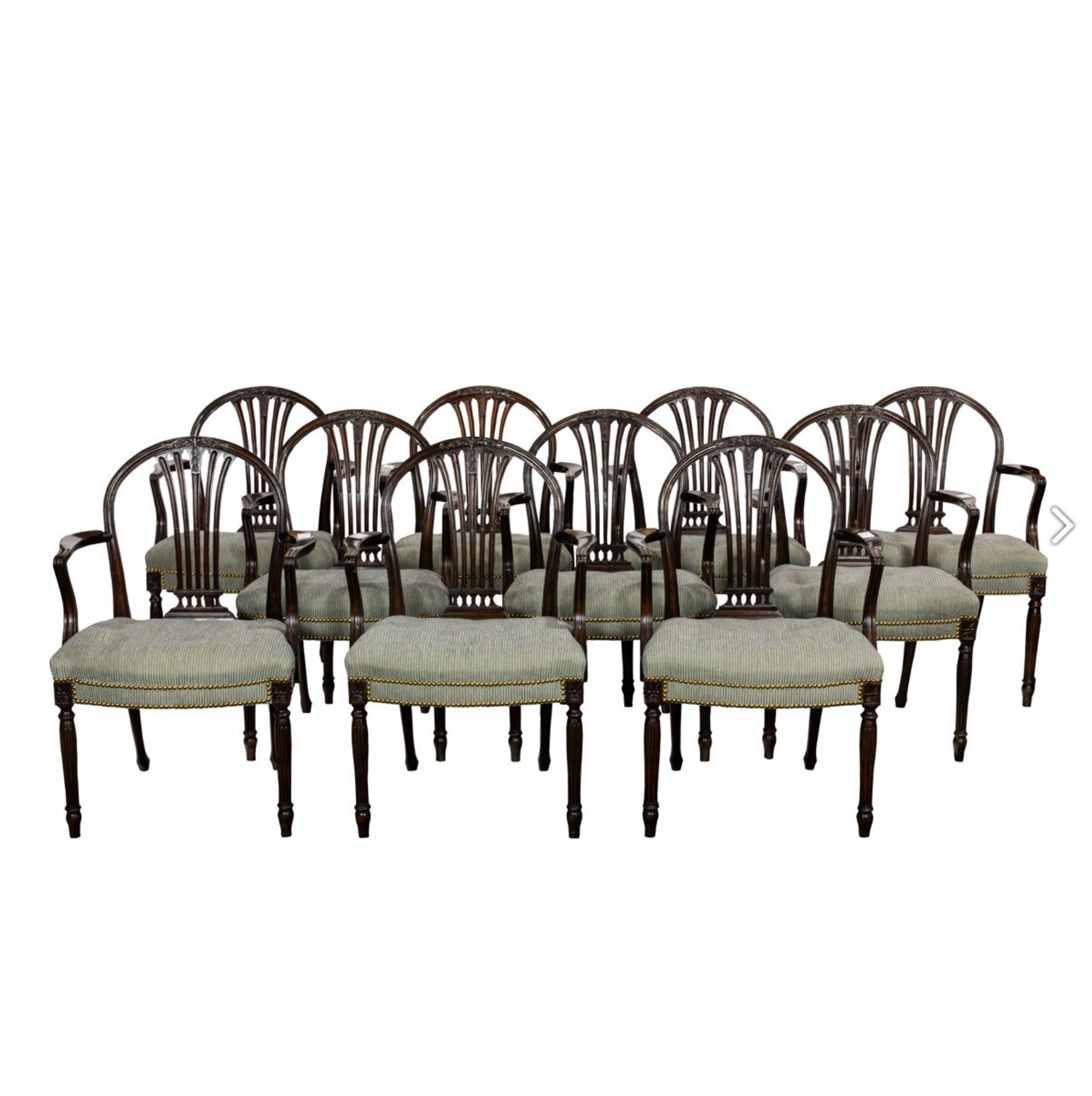 AF2-433: Antique Pair of Early 20th Century Georgian Mahogany Arm Chairs