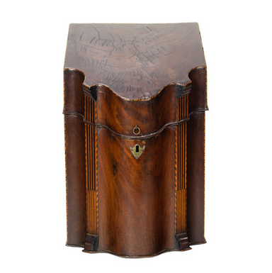 Antique English Georgian Inlaid Knife Box Late 1700's | Work of Man