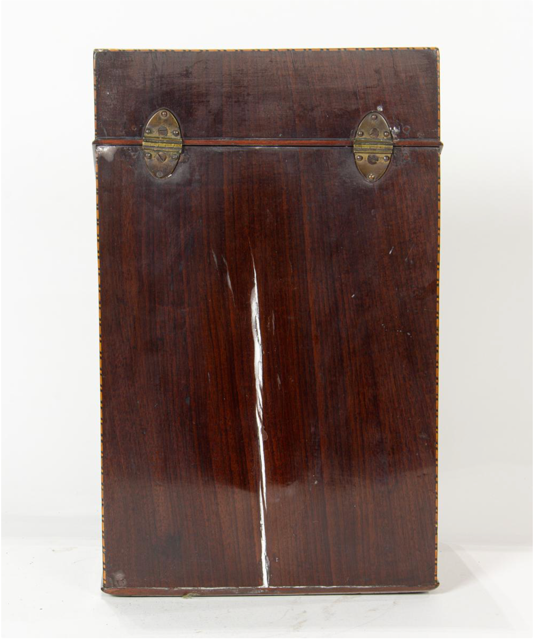 DA6-010: Antique English Georgian Inlaid Knife Box Late 18th Century