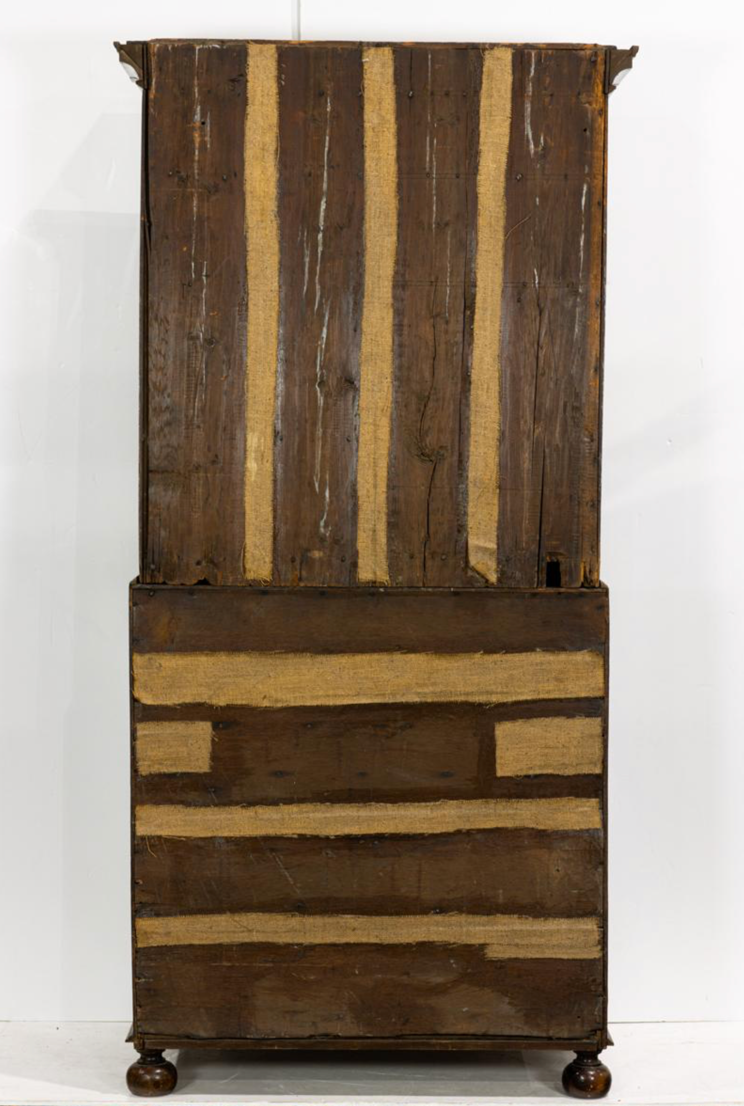 AF5-046: Antique George II Burl Walnut Secretary Bookcase Mid 18th Century