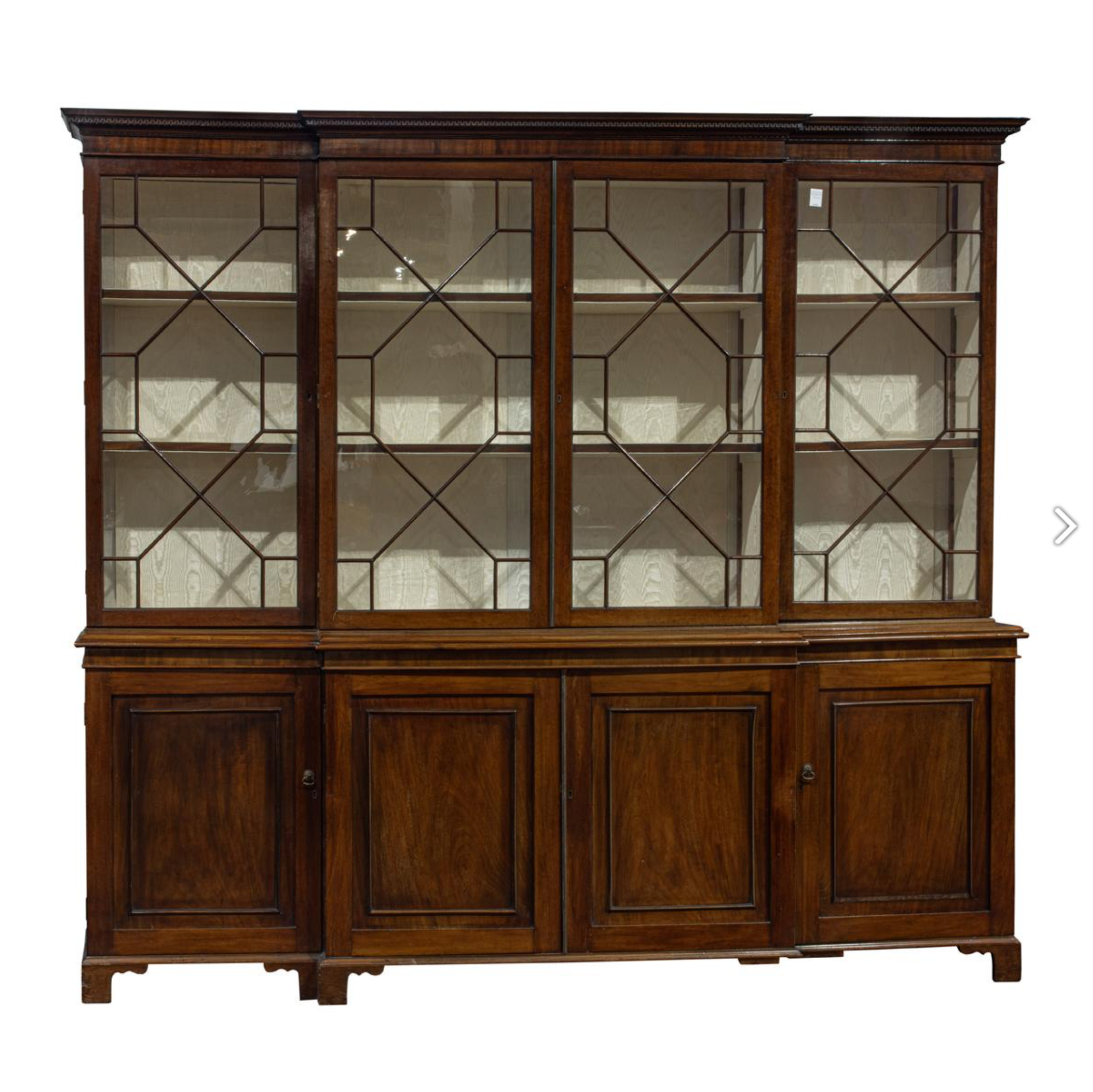 Antique English Regency Mahogany Breakfront Cabinet Early 19th Century | Work of Man