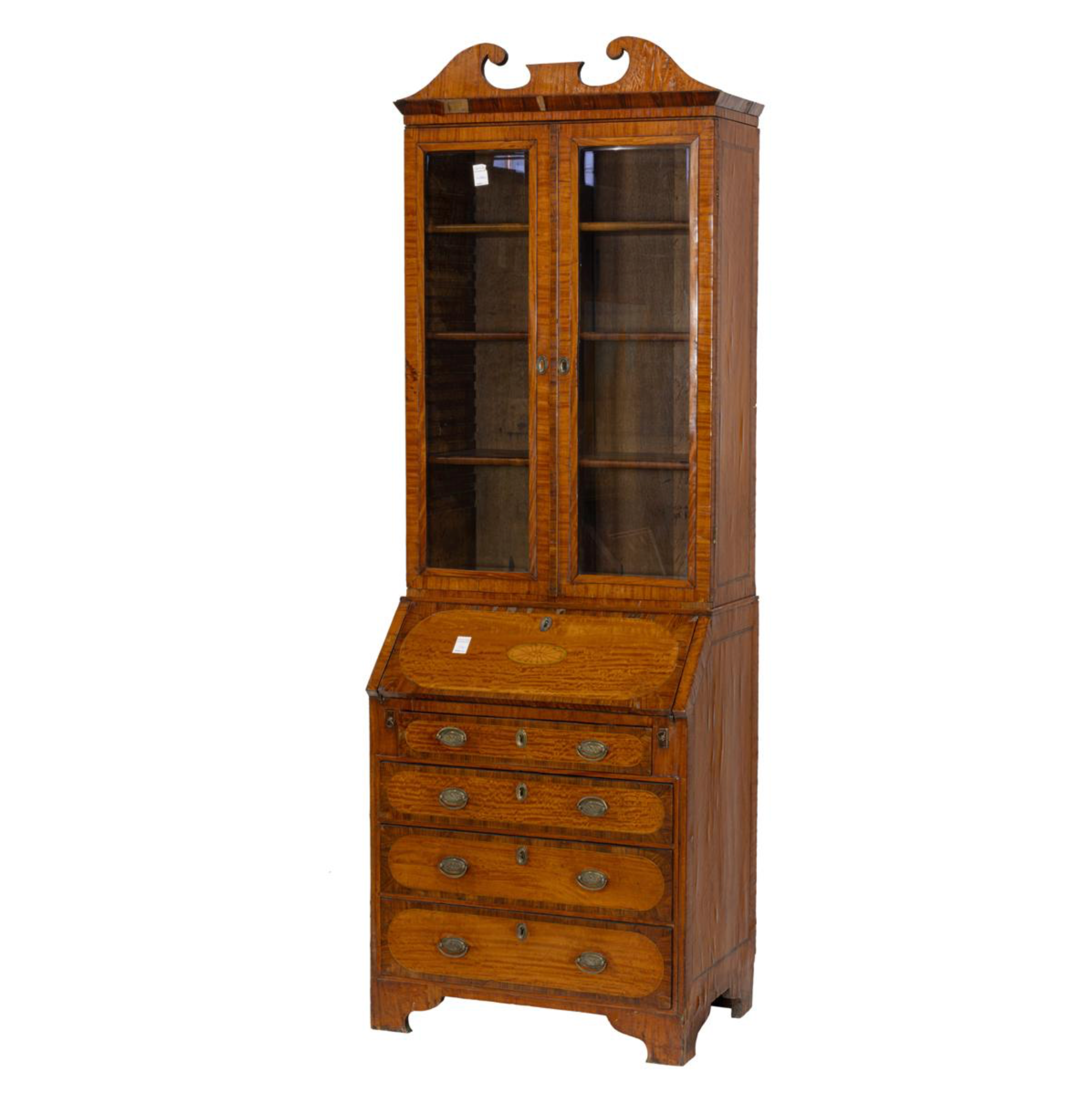 Antique American Federal Satinwood Inlay Secretary Late 18th Century | Work of Man